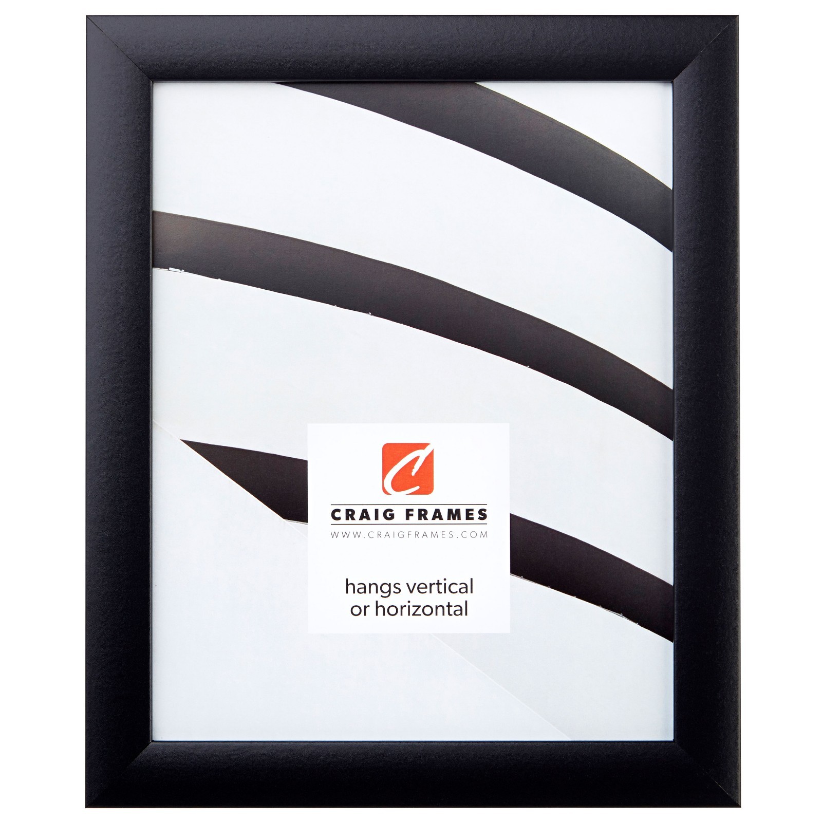 Craig Frames 1WB3BK, Contemporary Black Picture Frame, Custom Sizes