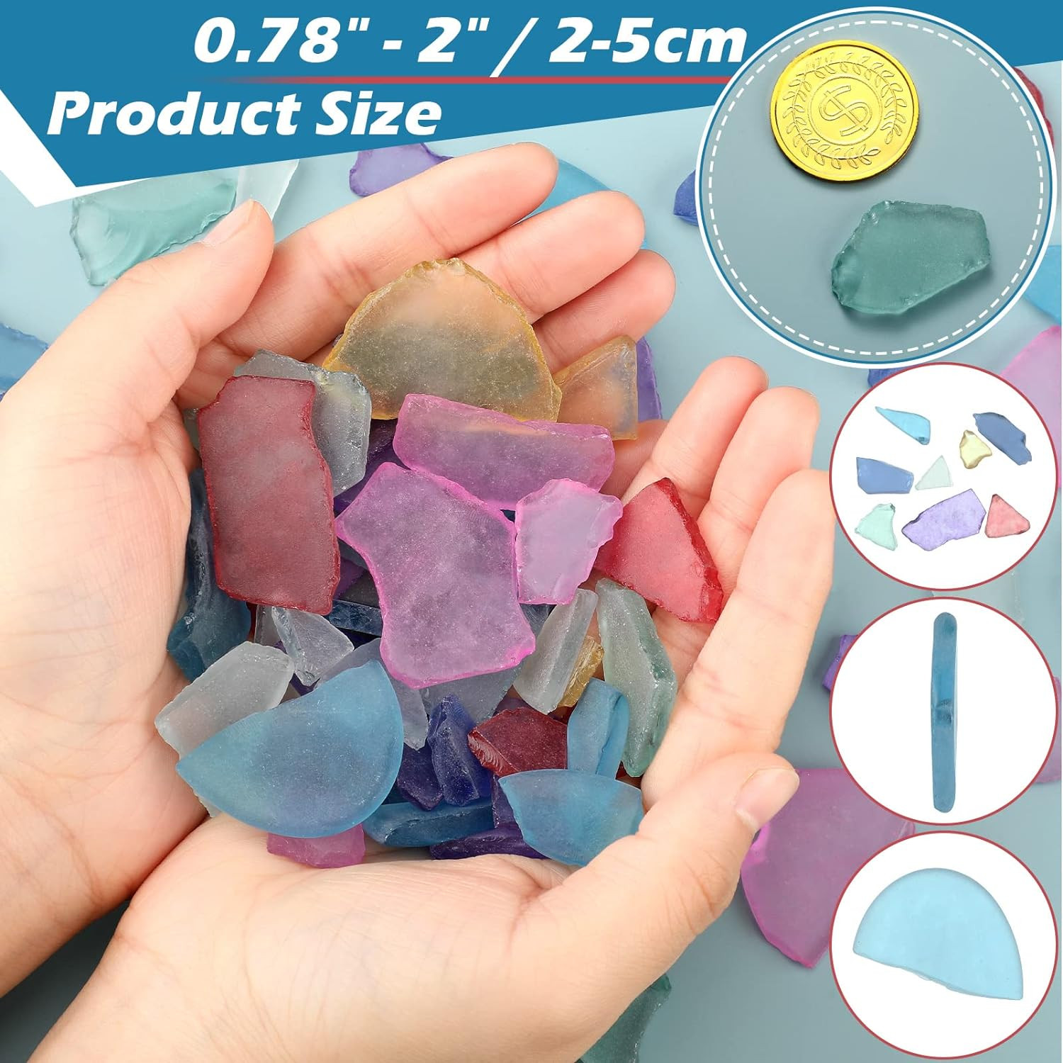 Sea Glass for Crafts Pieces Decor 11 Oz Flat Frosted Sea Glass Vase Filler Crush