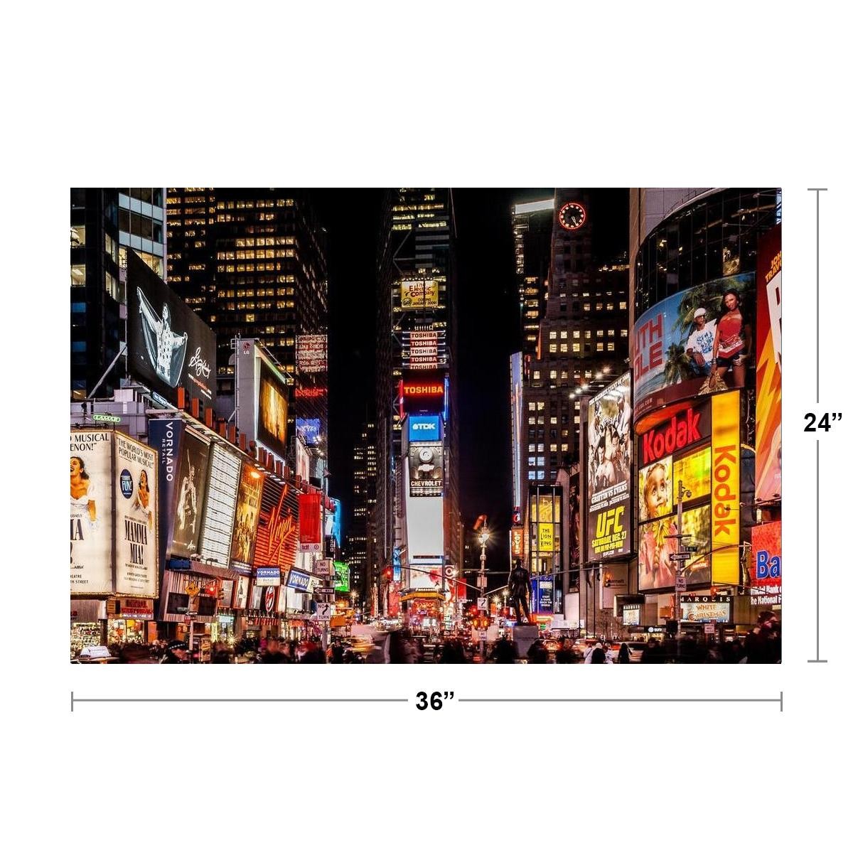 Times Square New York City NYC at Night Photo Art Print Poster 24×36 inch
