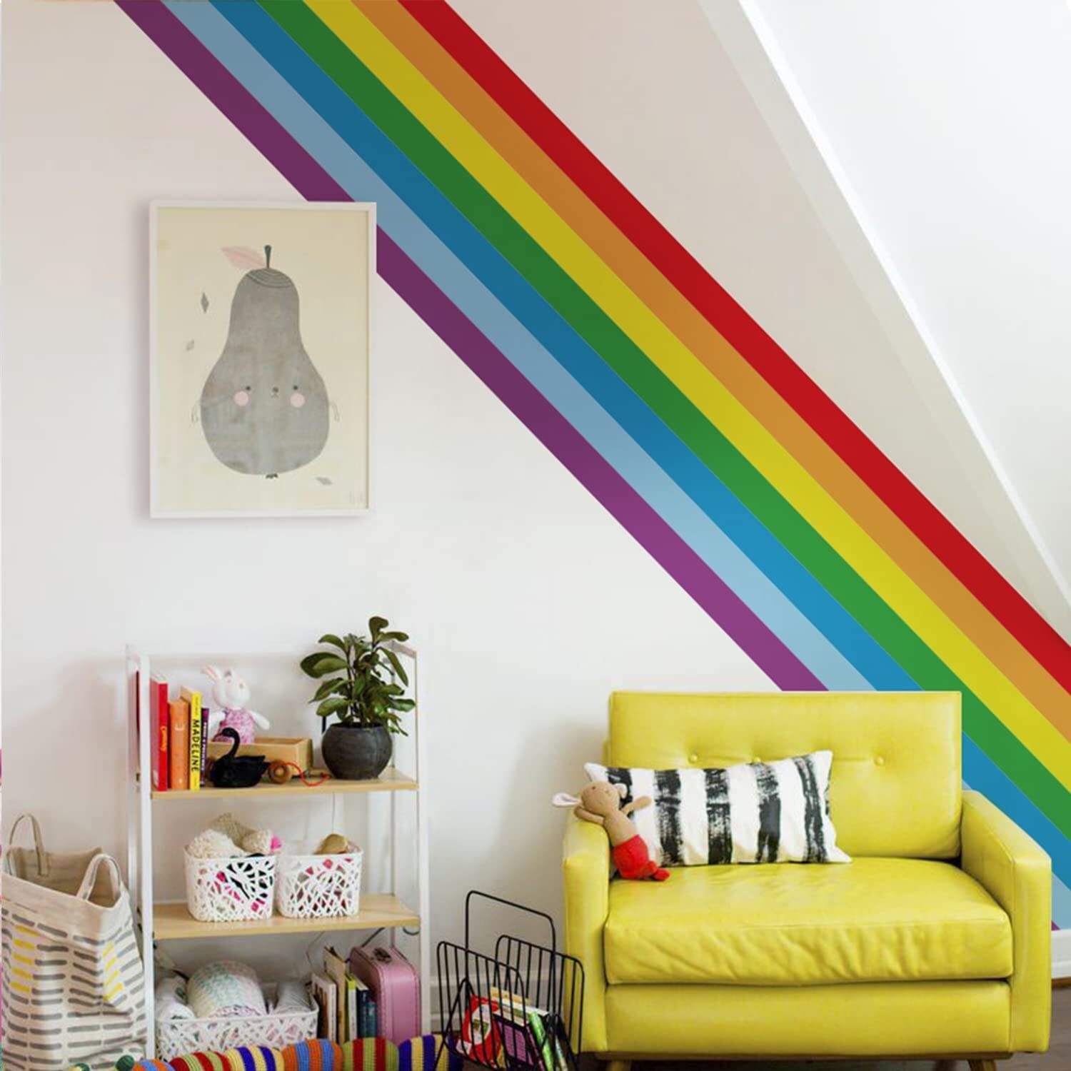 Colorful Bold Rainbow Wall Border Stickers Peel and Stick, Self Adhesive PVC …