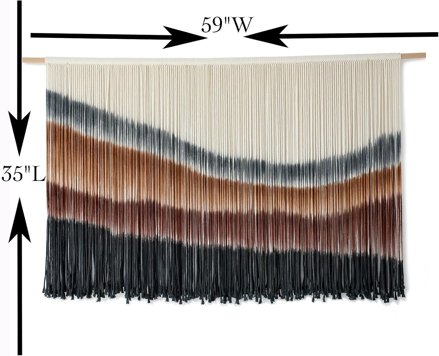 Macrame Wall Hanging Decor Large Tie-Dye Geometric Cotton Home Art