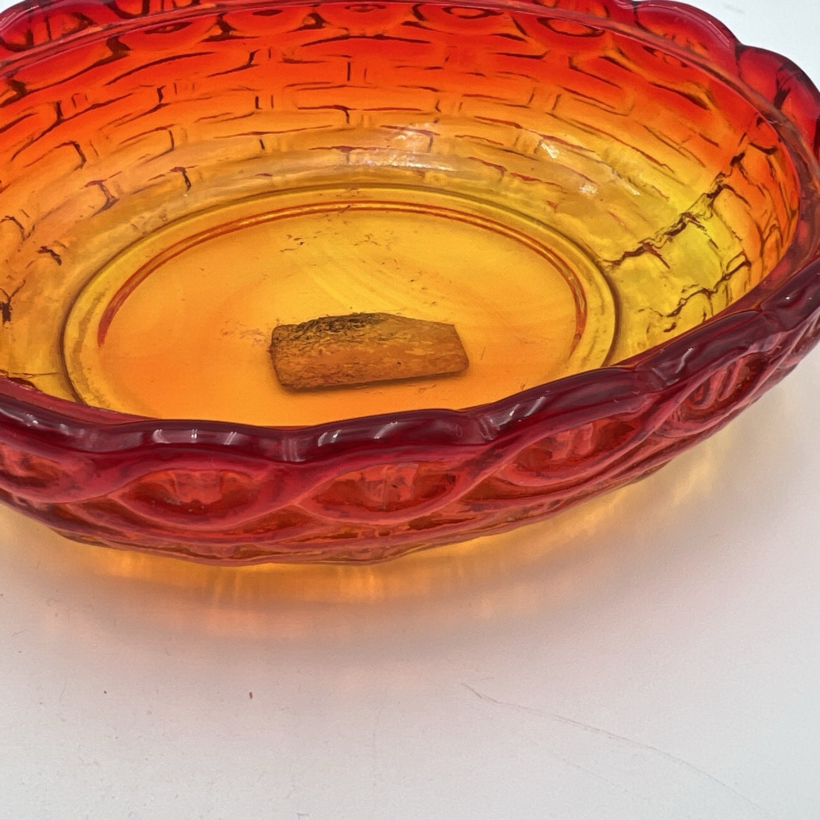 Vintage Amberina Hen on Nest Covered Dish Red 6in Read Description