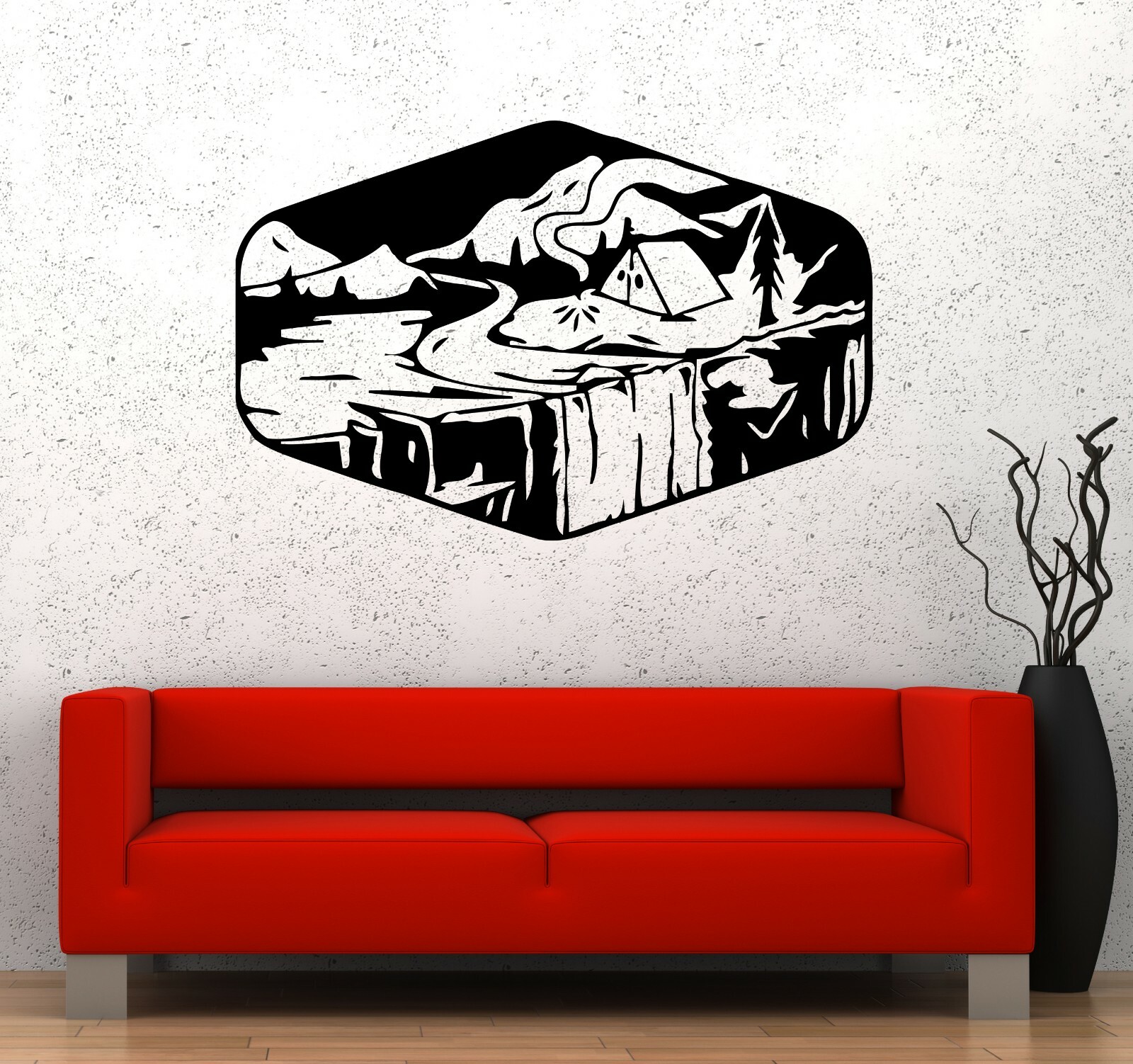 Wall Decal Nature Travel Camping Hiking Tent Adventure Vinyl Sticker (ed1683)