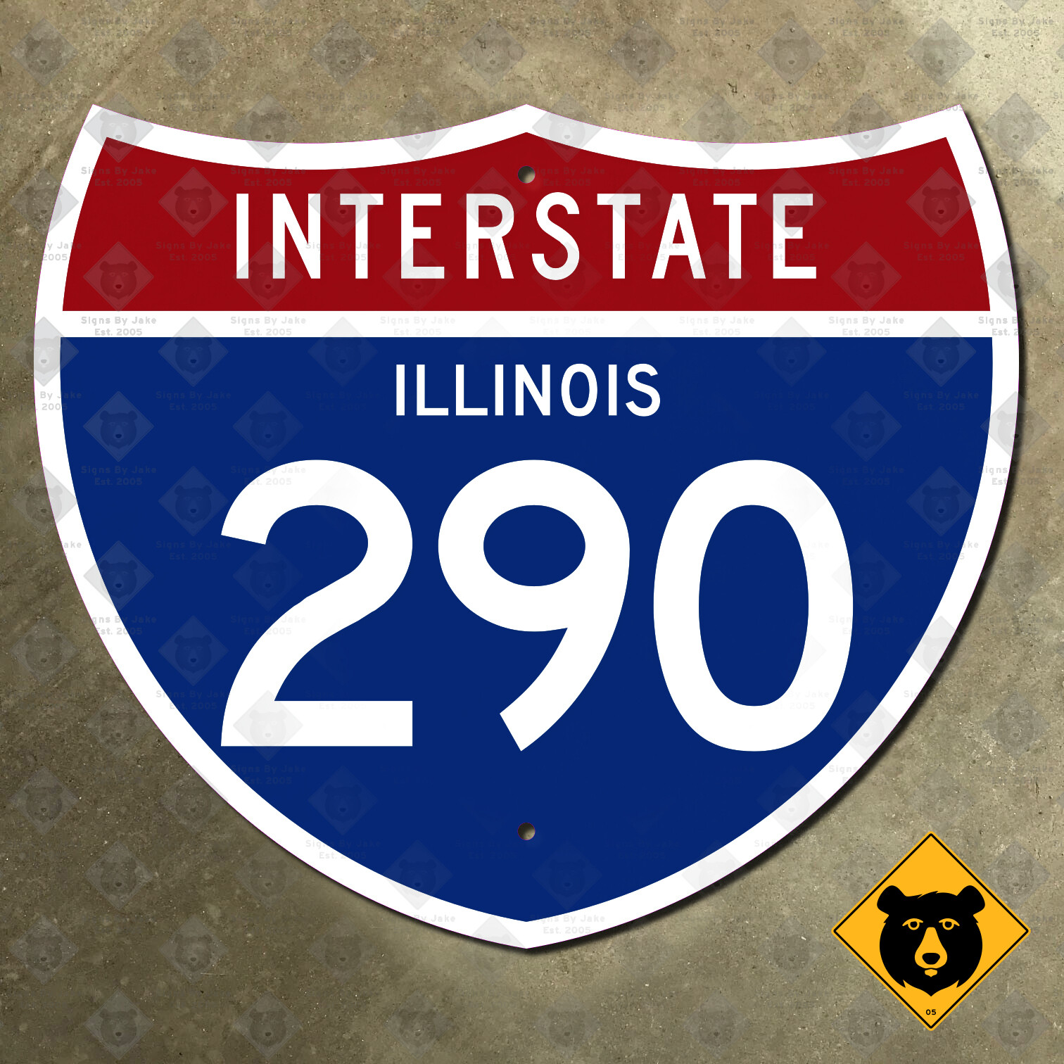 Illinois interstate 290 road sign highway marker Chicago Rolling Meadows 21×18