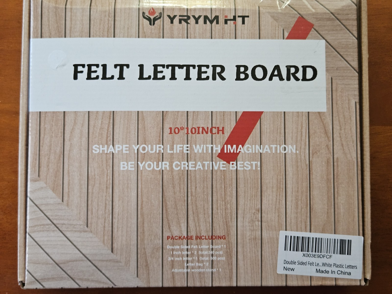 Double Sided Felt Letter Board – Adjustable Wooden Stand – 899 Letters – 10x10in
