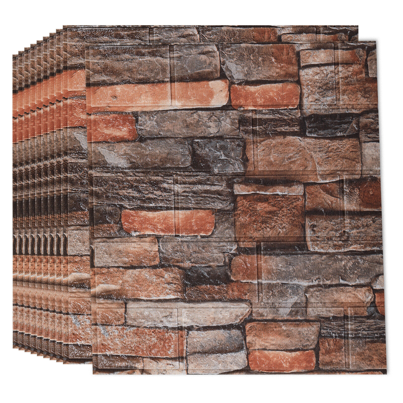 10 Pc 3D Tile Marble Brick Wall Sticker Self adhesive Foam Panel Wallpaper 38*35