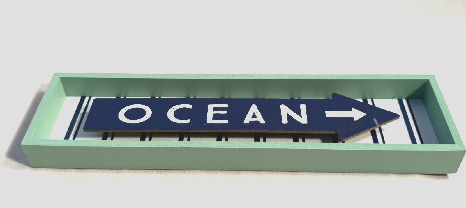 Wooden Shelf Decoration Shelf Sitter 3D Effect “Ocean” Arrow 12”x3”x1”