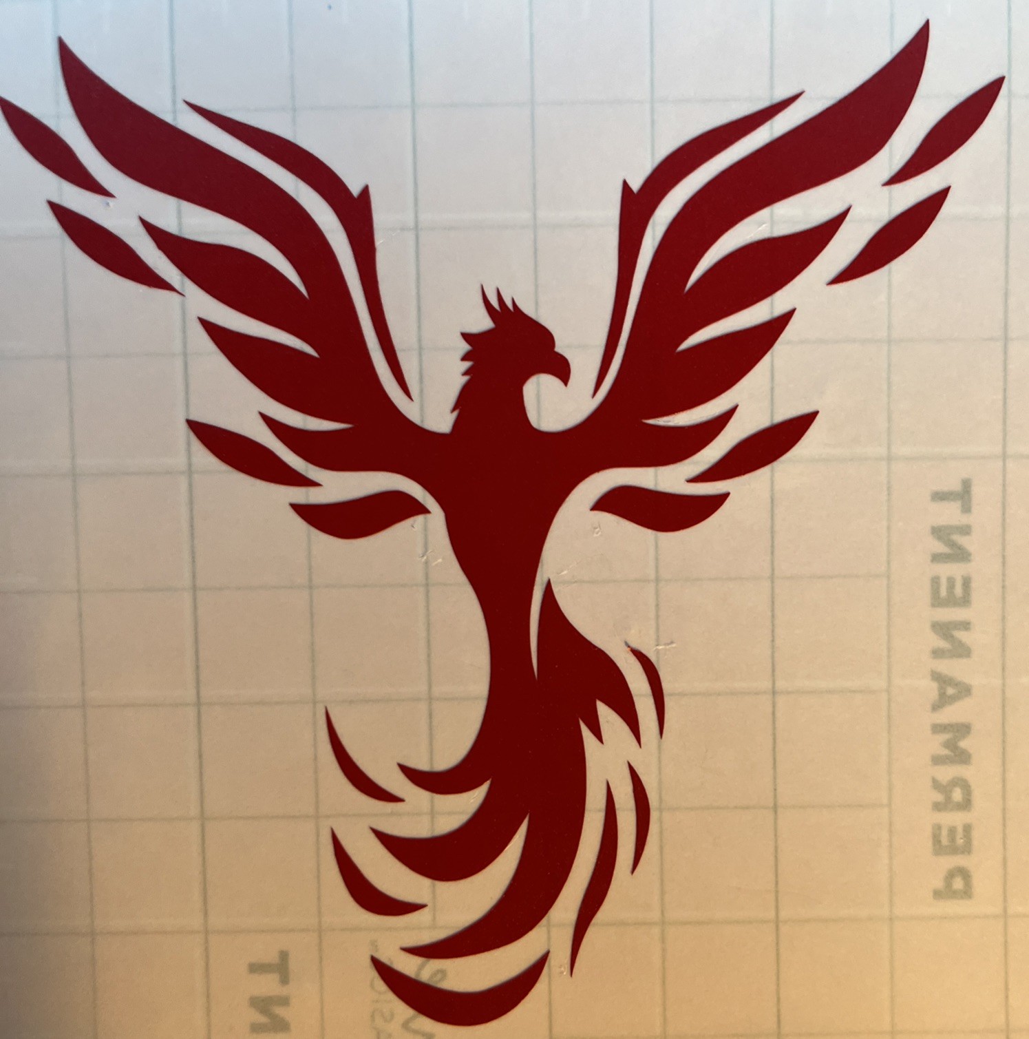 Vinyl Decal, Red, Phoenix, 4.25&Prime;, Indoor/Outdoor