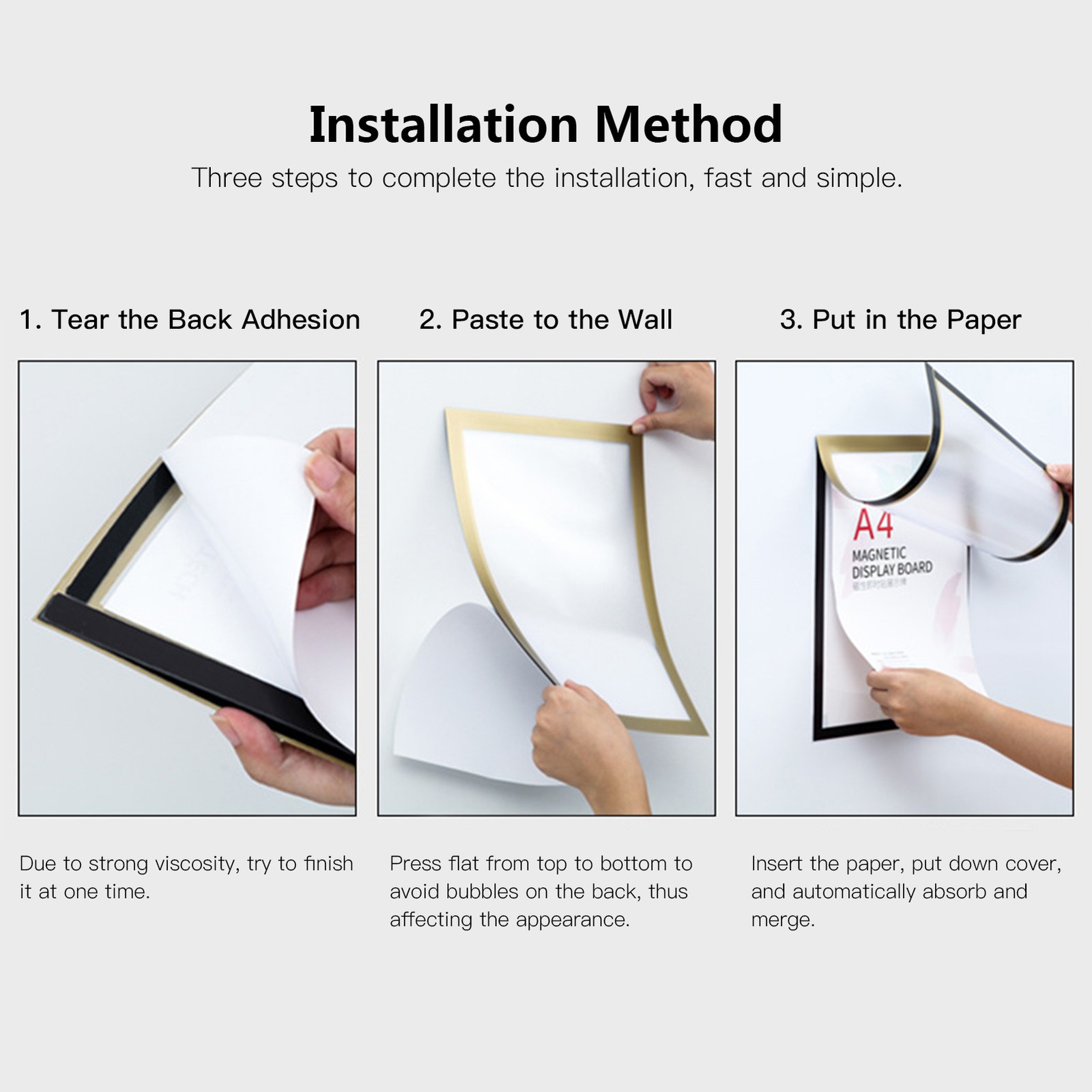 A3 PVC Magnetic Picture Frame Creative Transparent File Display Frame Sign IRNY