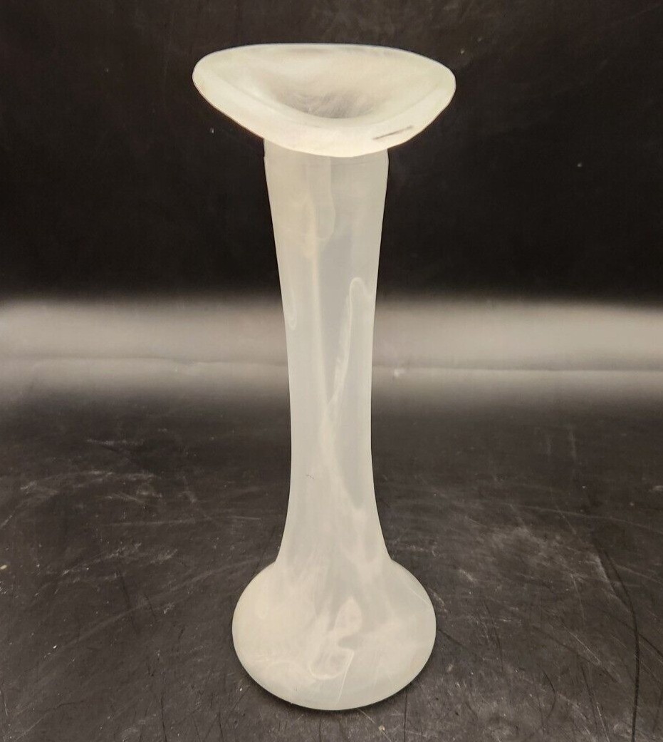 Hand Blown Frosted Glass Vase: Centerpiece for Any Room