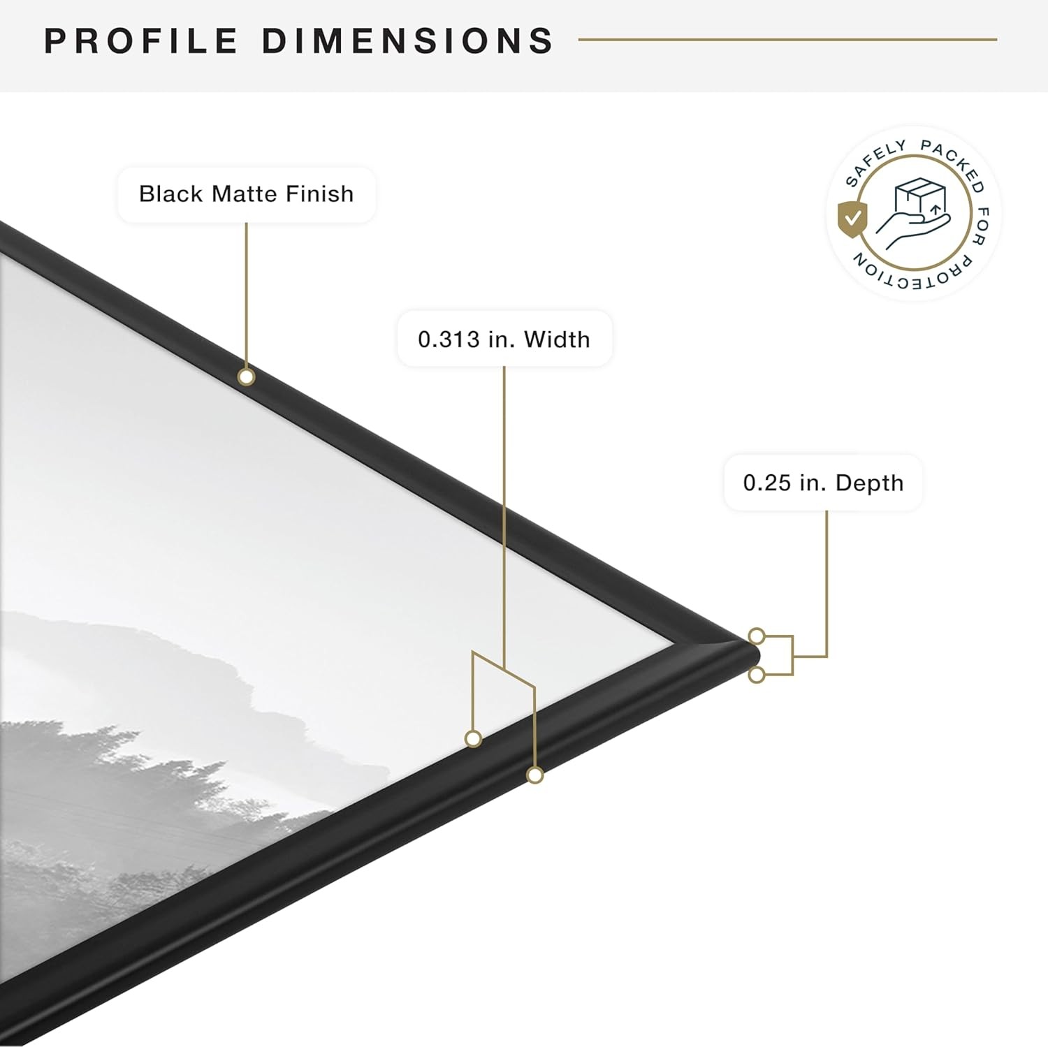 Original Poster Frame 24X36 Black Lightweight Vertical & Horizontal Wall Hanging