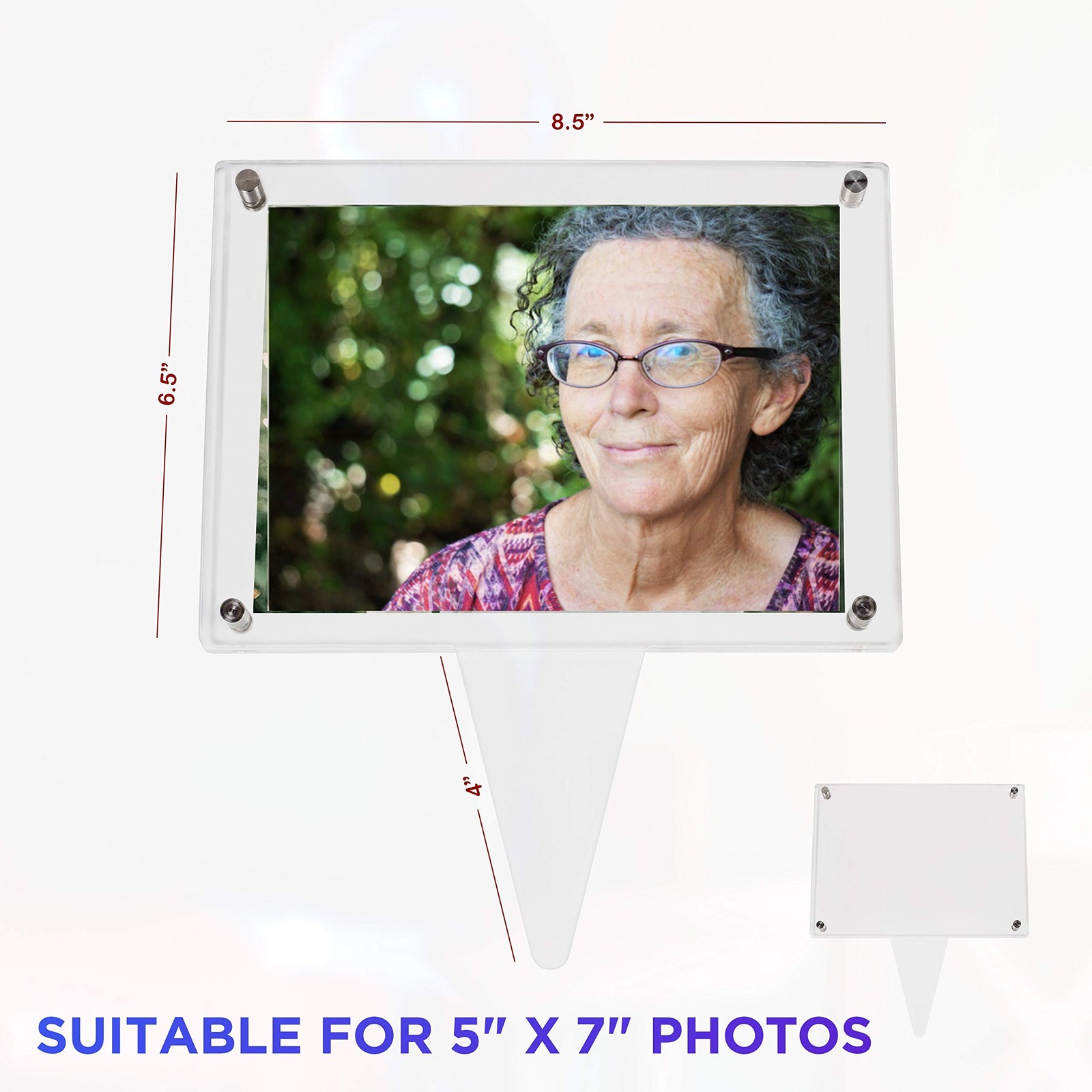 SimpleView 5×7 Waterproof Picture Frame Memorial Gifts Cemetery Decorations for