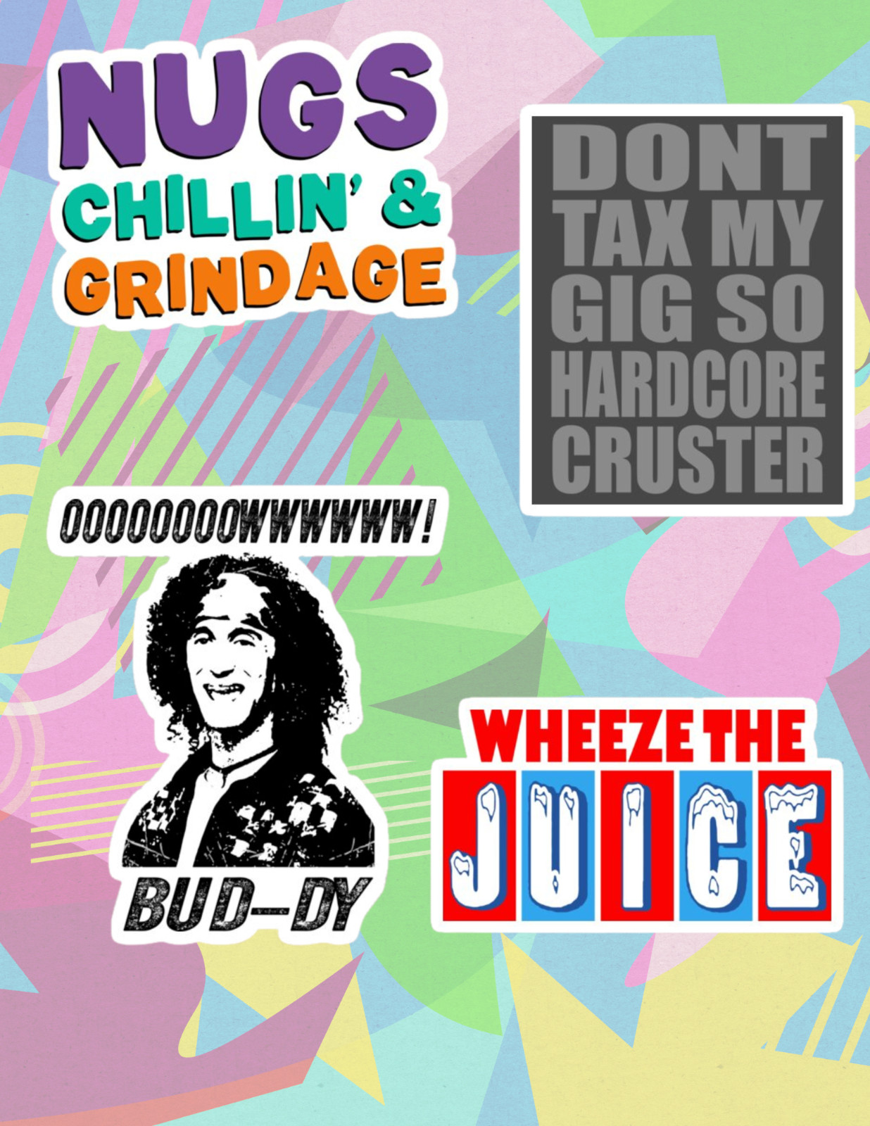 Encino Man 90&rsquo;s Movie 4pc Sticker Pack