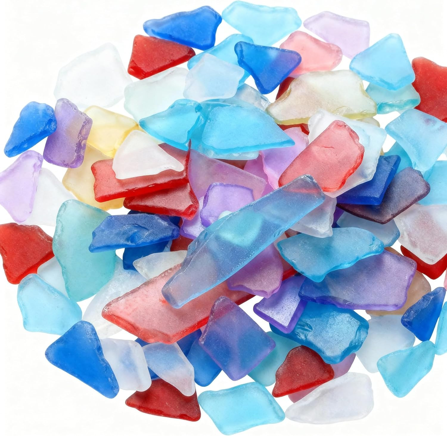 Sea Glass for Crafts Pieces Decor 11 Oz Flat Frosted Sea Glass Vase Filler Crush