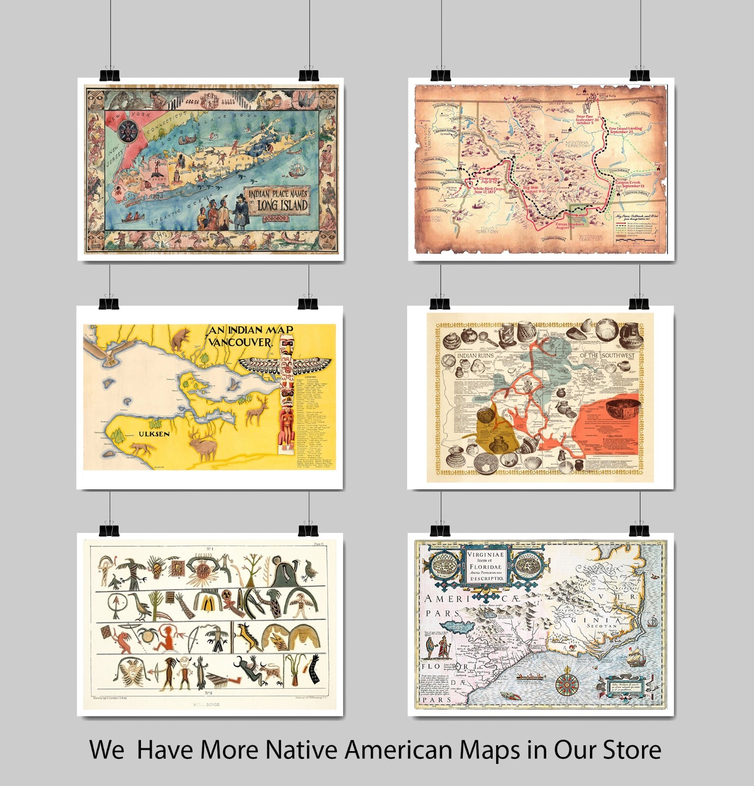 1972 Indian Land Cessions Map. Native American History Poster Home School Print