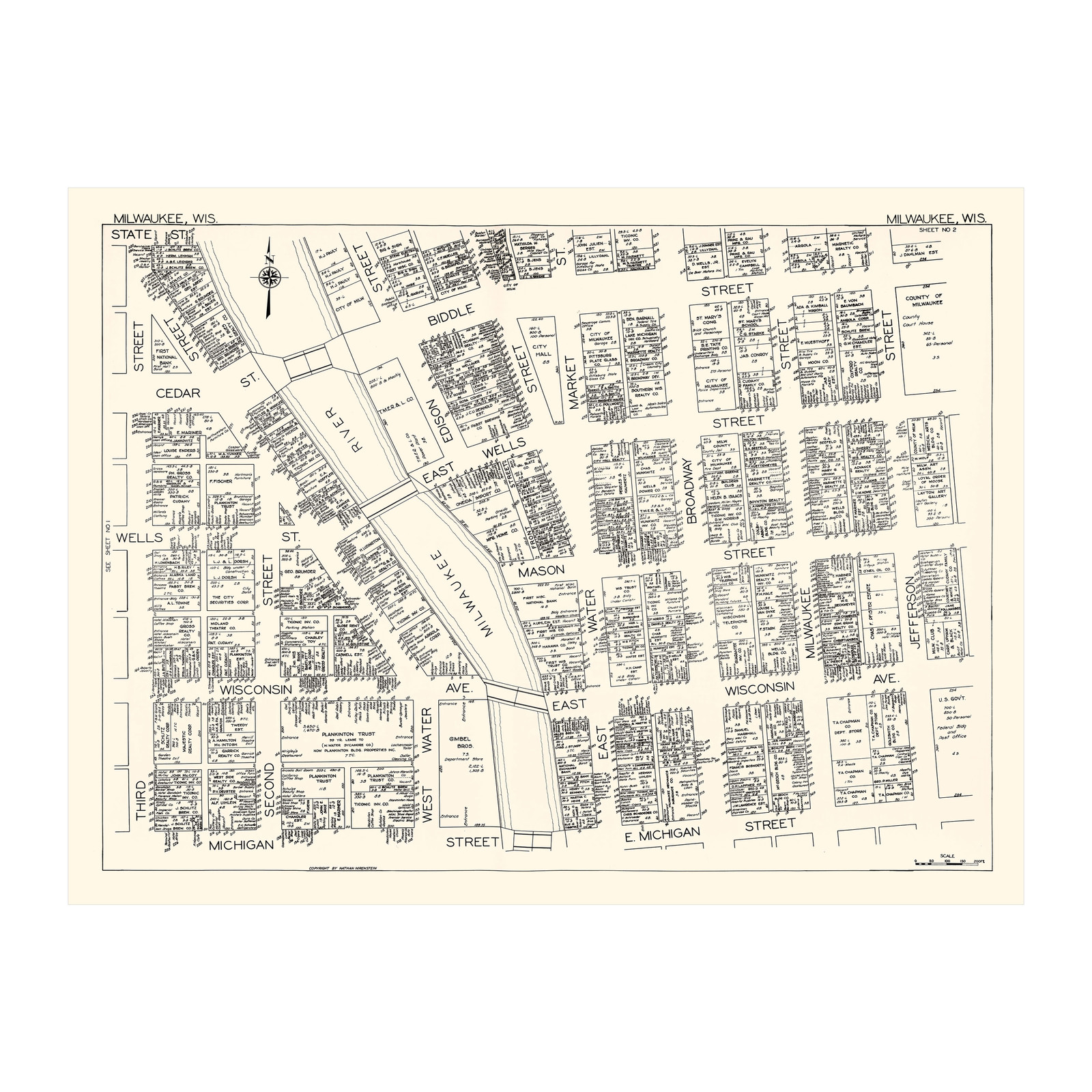 Old Map of Milwaukee, WI 1929 – Vintage Milwaukee Wisconsin