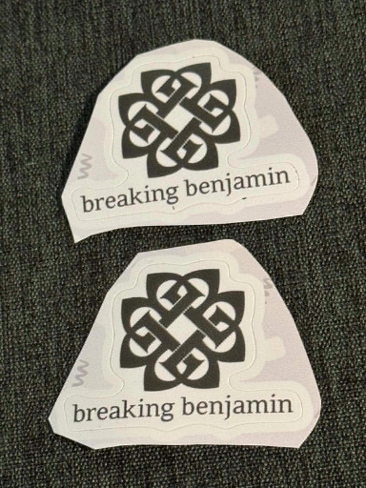 Lot (2) BREAKING BENJAMIN 1 1/2&Prime; x 2&Prime; Band Stickers White Black FAST! FREE SHIP!