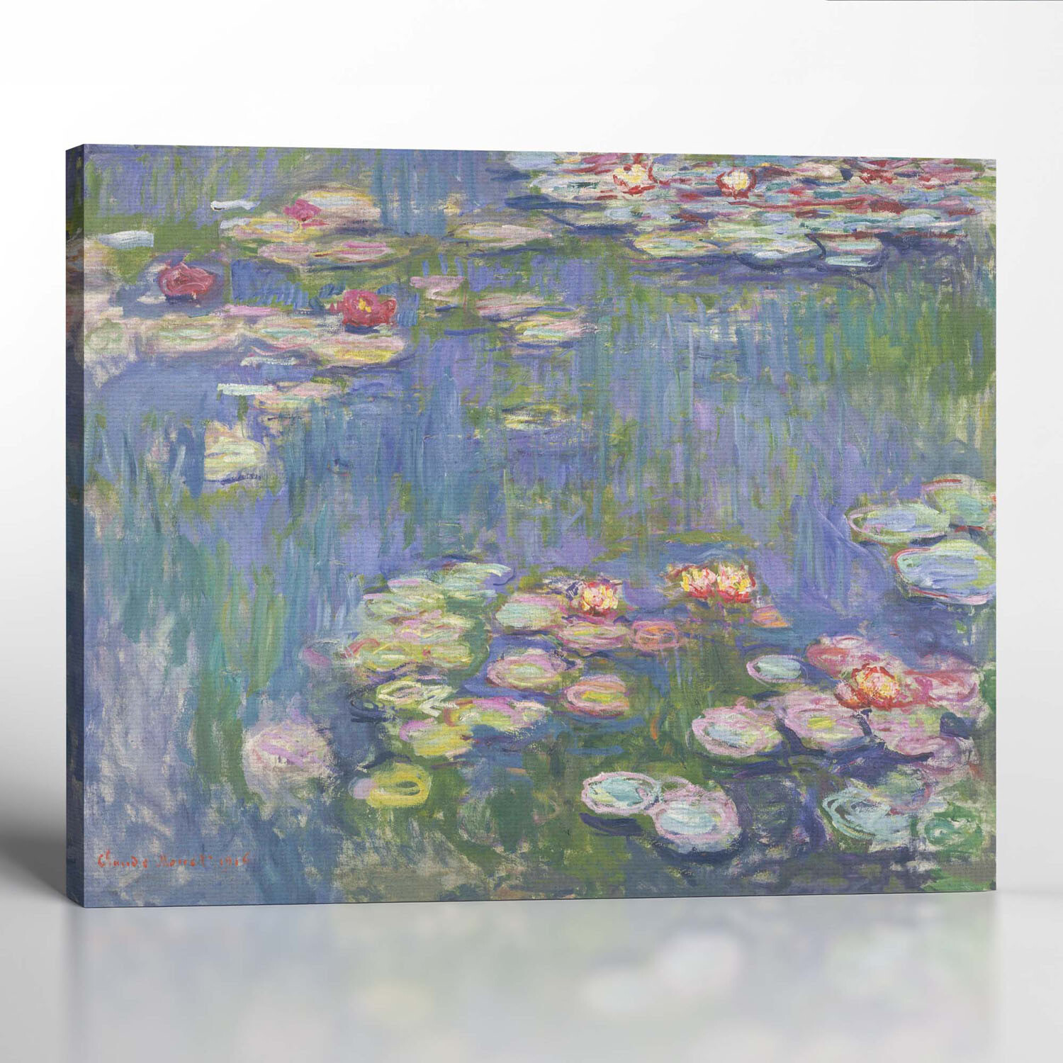 Lily Painting, Monet Wall Art, Water Lily Pond Canvas Print, Impressionist Art