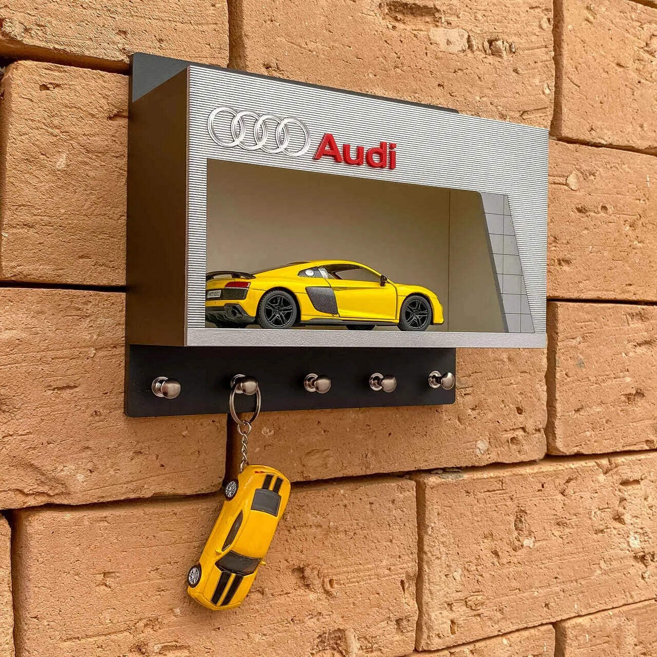 Audi Dealership Wall Key Hook Rack Exclusive Handmade Homage (Non-Official Item)