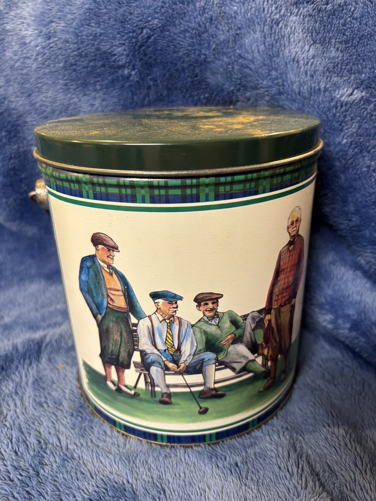 Collectible Tin ~ Golfers Popcorn Bucket Tin ~ 7.25 in.