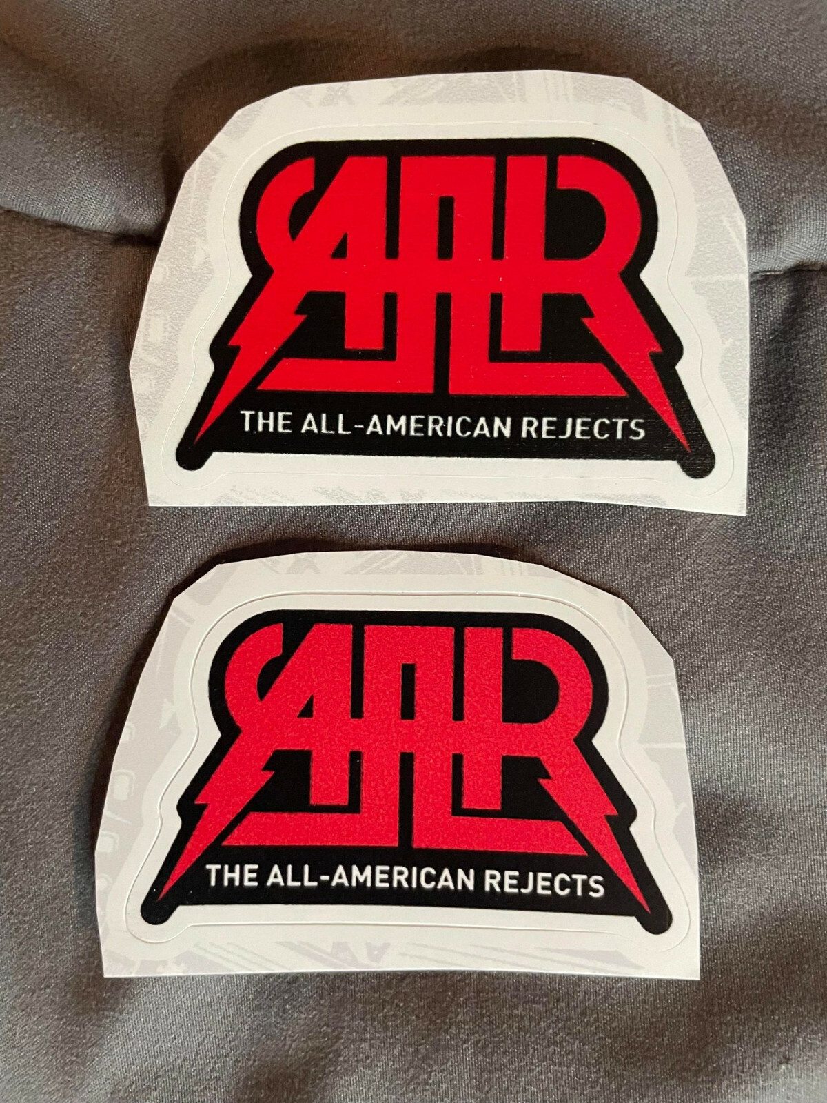 Lot of (2) THE ALL-AMERICAN REJECTS 1 1/2&Prime; x 2 1/2&Prime; Band STICKERS Red Black FAST