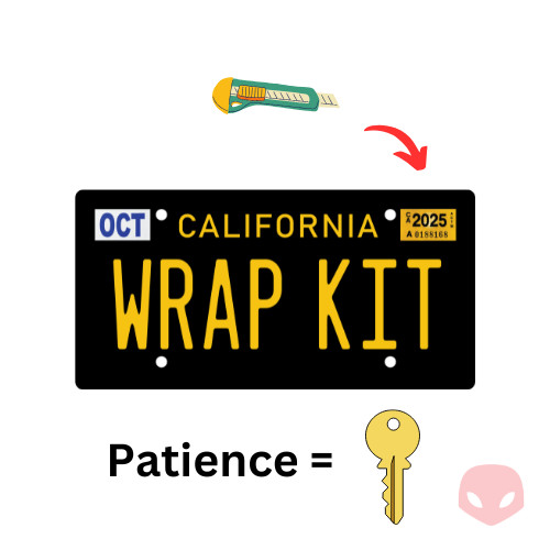 Lime Green Gloss California Plate Wrap DIY Kit