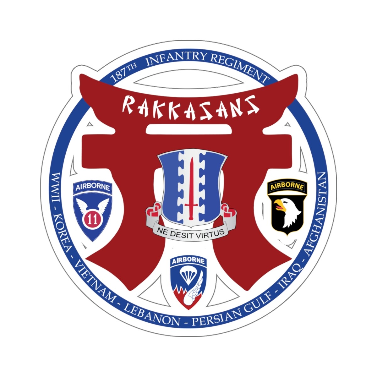 Kiss-Cut Stickers – 187th INF Regiment – Rakkasans – Special