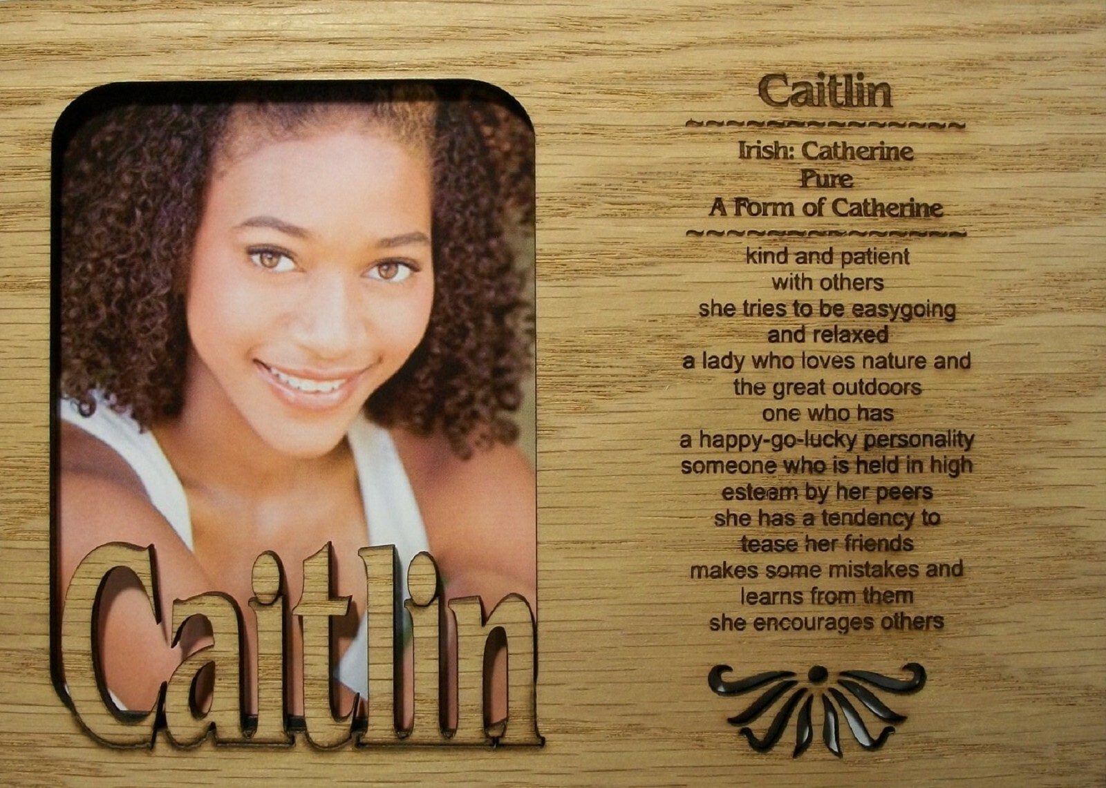 Personalized Name Profile Laser Engraved Wood Picture Frame Magnet