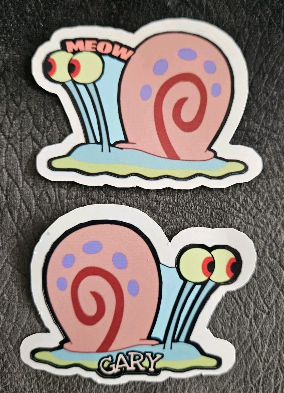 2 Spongebob Squarepants Gary 3&Prime; Wide Color Vinyl Decal Stickers