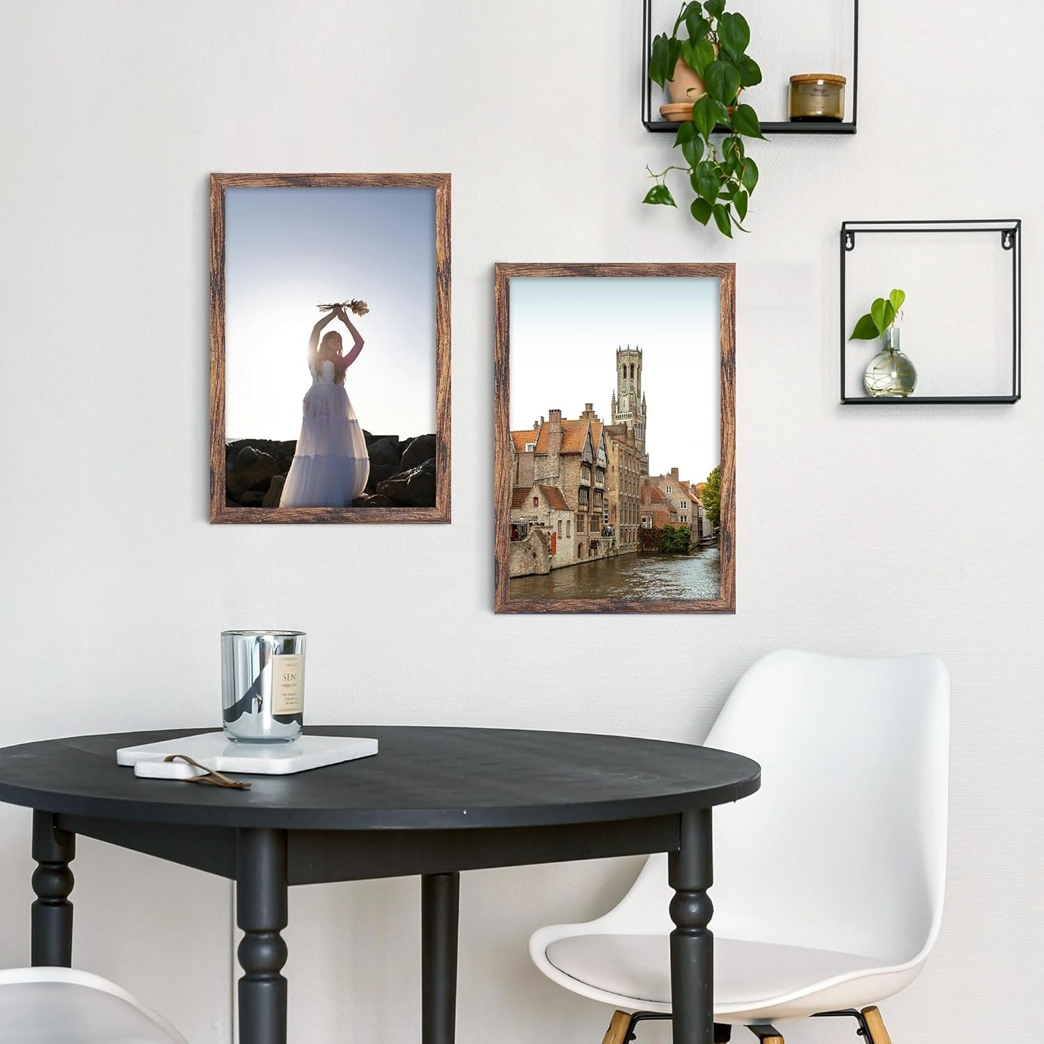12×16 Picture Frame Brown, for Horizontal or Vertical Wall Mounting, 1 Pack