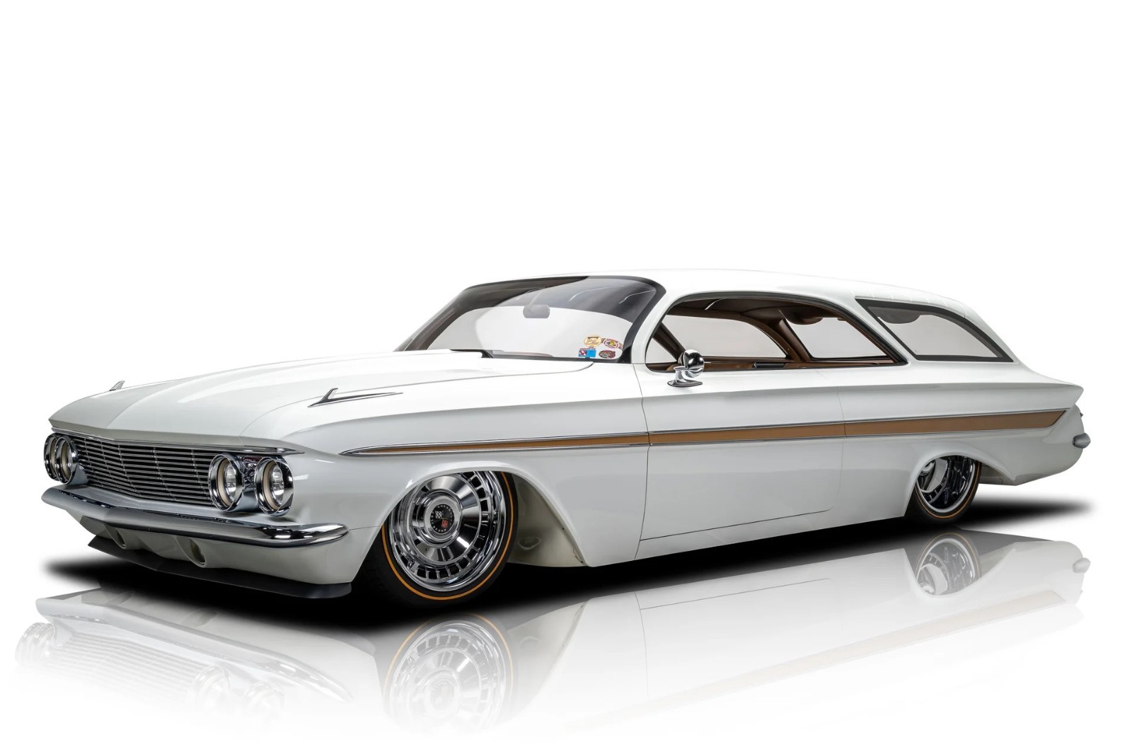 1961 Chevrolet Impala White Vintage Classic Car Poster Premium Photo 4 Sizes