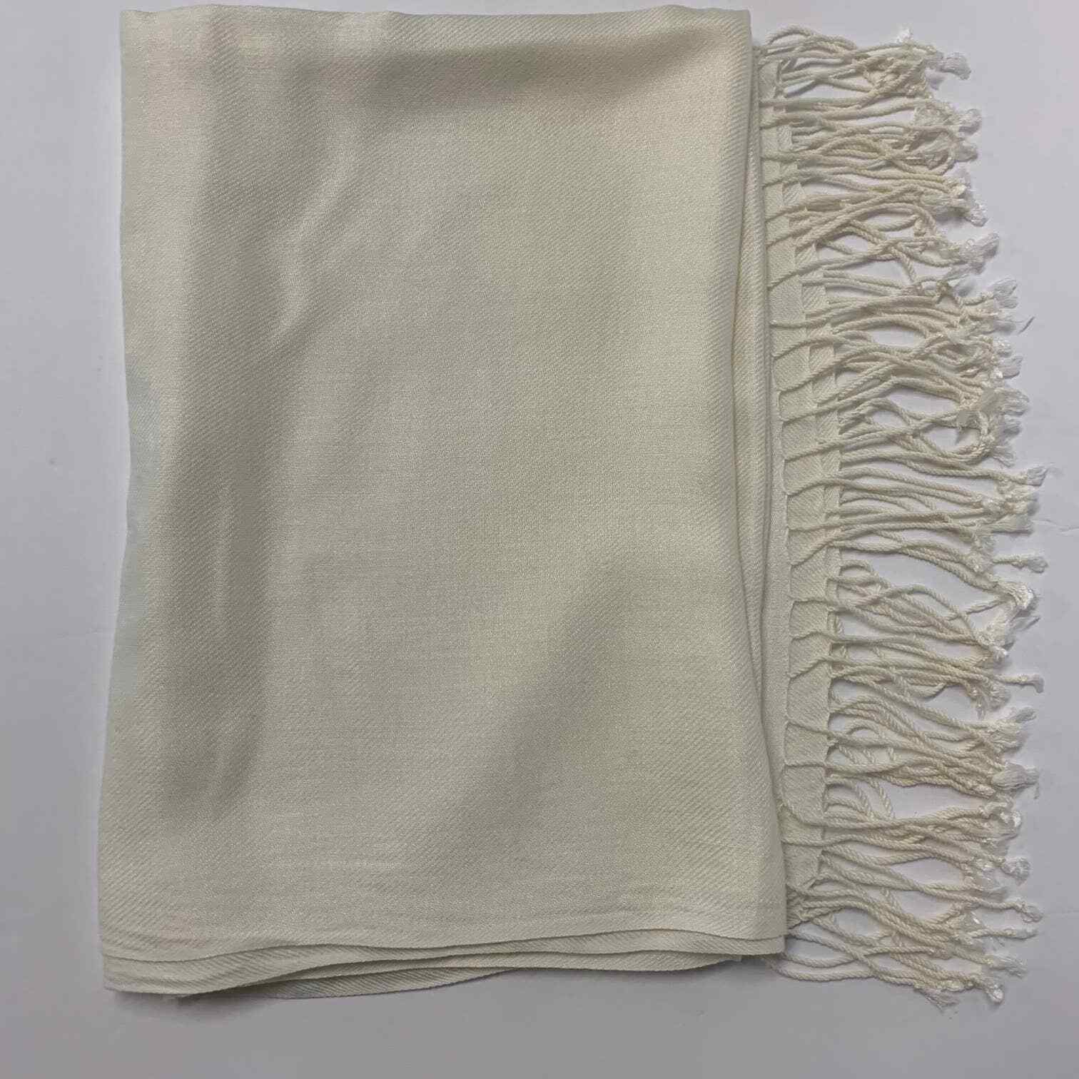 Ivory Table Runner/Scarf with Fringe