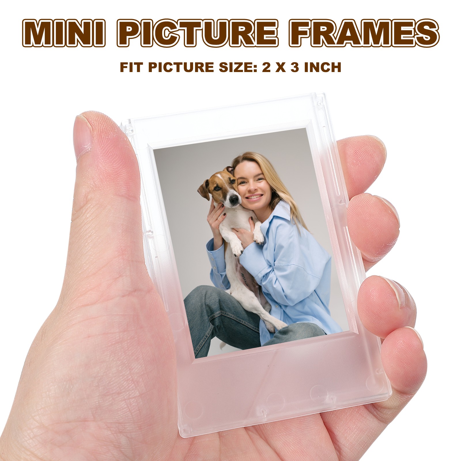 8pcs Mini Picture Frames 2.4 x 3.5 Inch Wallet Size Photo Frame Matte Clear