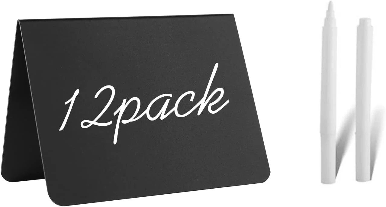 12 Pack 4&Prime;x3&Prime;Mini Chalkboard Signs for Chalk Sign for Food – Party – Buffet – Ta