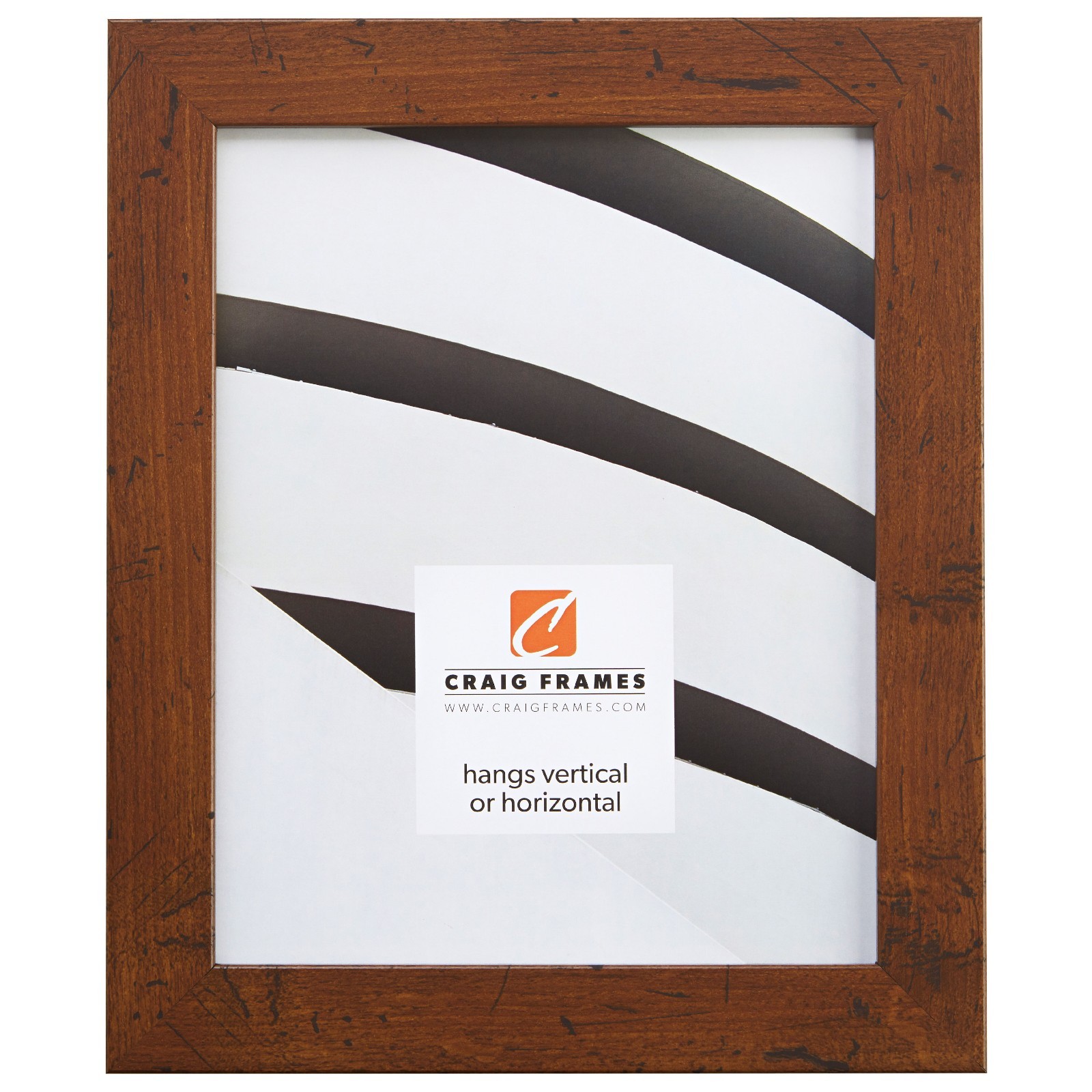 Craig Frames 1.25&Prime; Flat Distressed Rustic Brown Picture Frame
