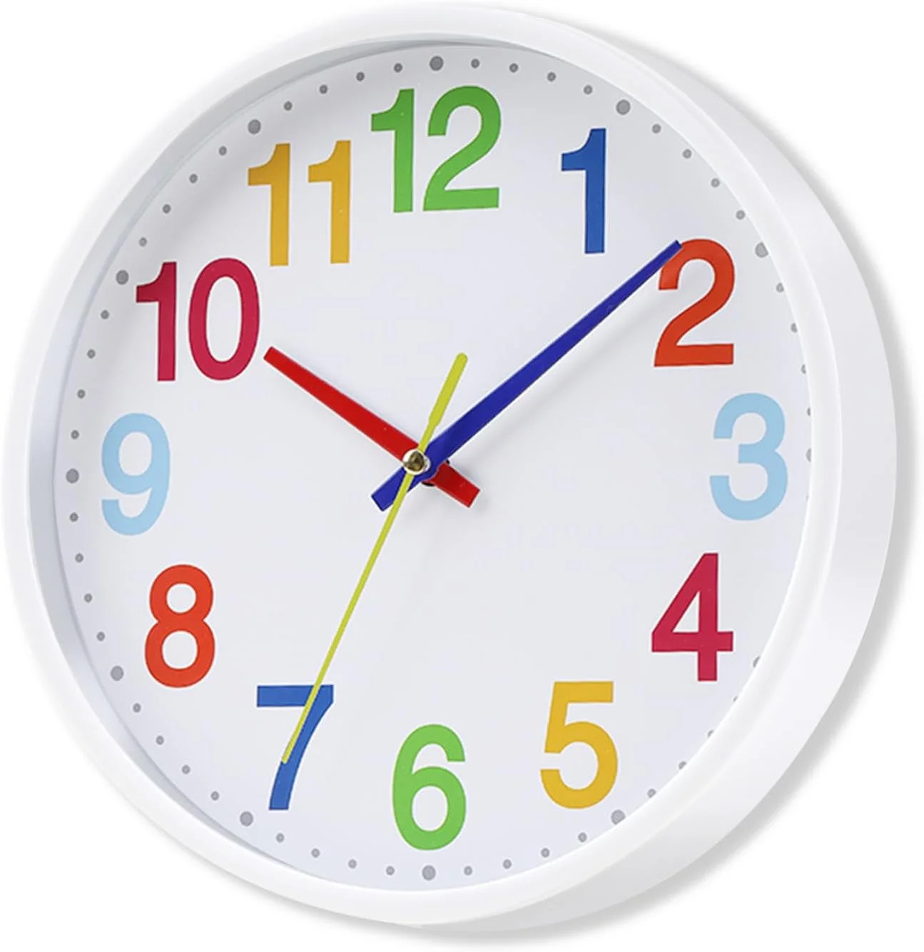Time Teaching Clock Silent Wall Clock for Kids Learning Time, Silent Non-Ticking