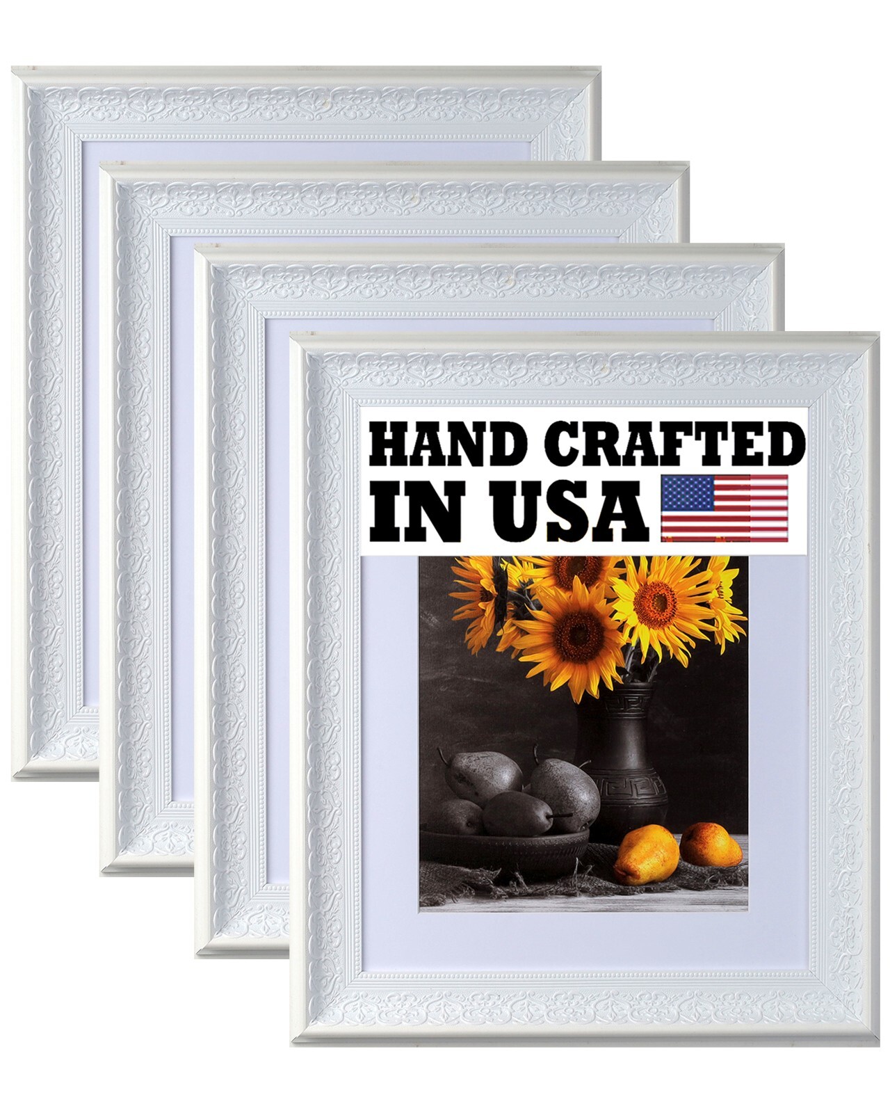 4-Pack Custom Picture Poster Frame 3-1/2&Prime; White Victorian 16×20 24×36 1556-A1001