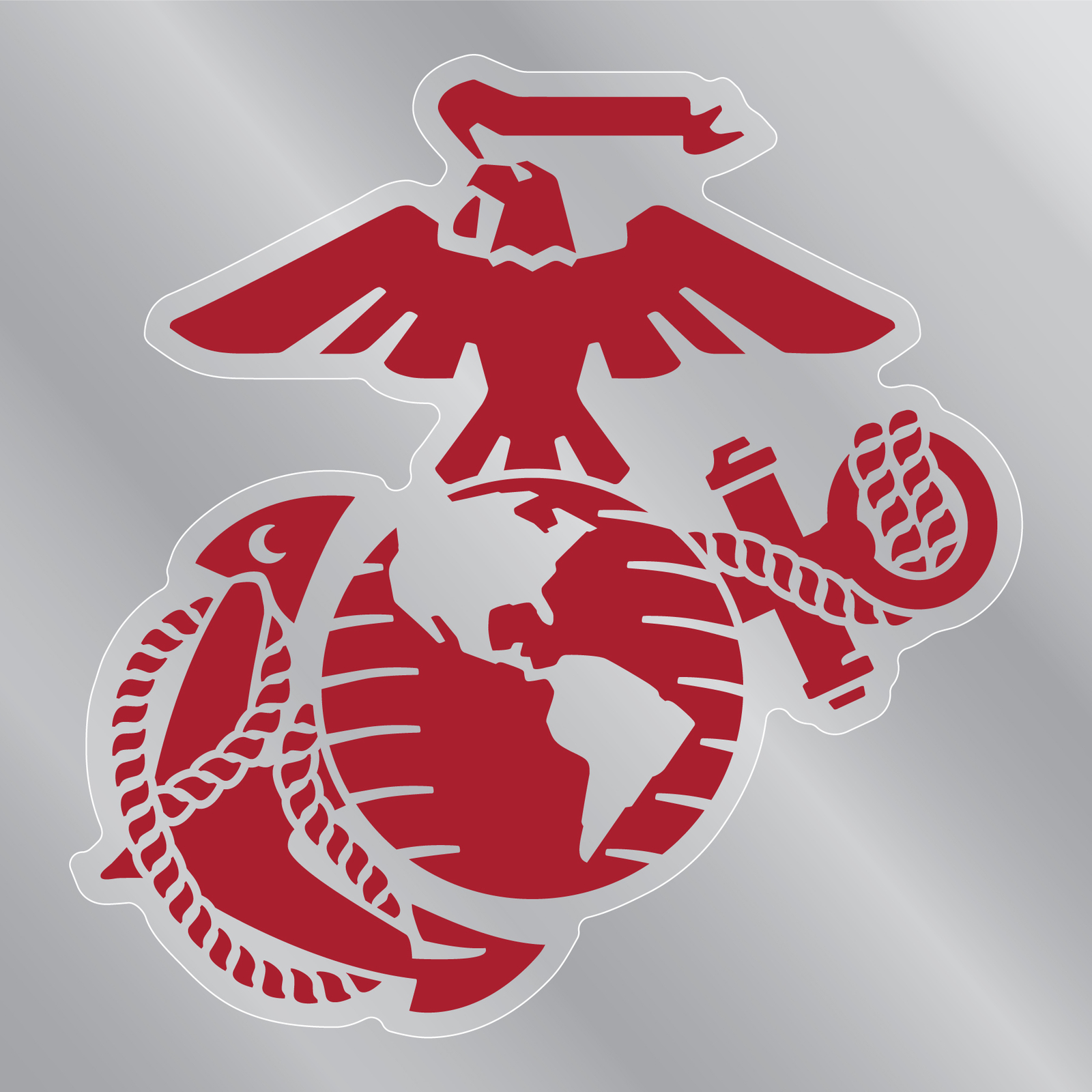 Red USMC Eagle Globe and Anchor Logo Clear Sticker