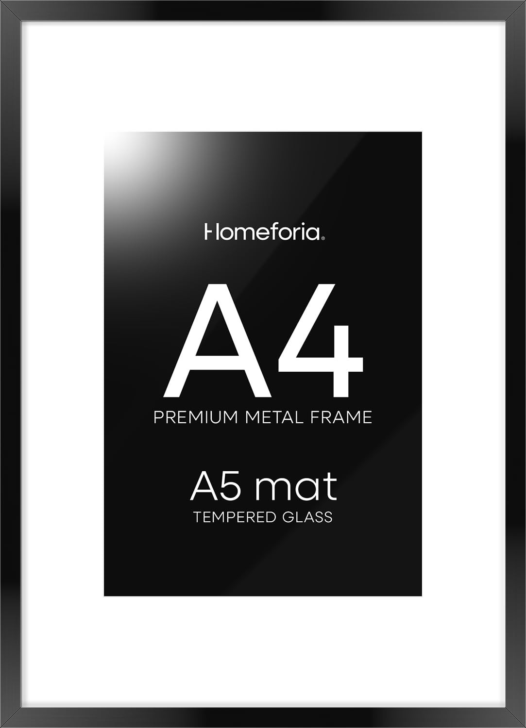 A4 Picture Frame 8.3×11.7 Black Metal High End – Wall Mount with Gallery Glass