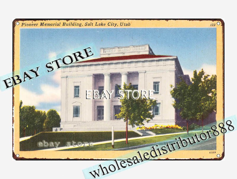1930-45 Pioneer Memorial Building, Salt Lake City, Utah tin sign household decor