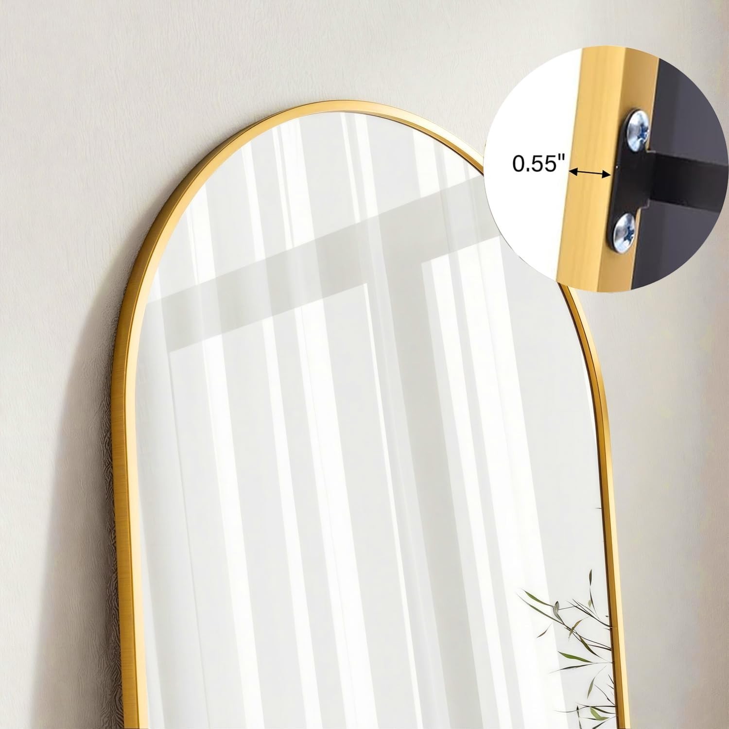Mirror Full Length, 71&Prime;x26&Prime; Arched Full Length Mirror, Arch Mirror with Stand…