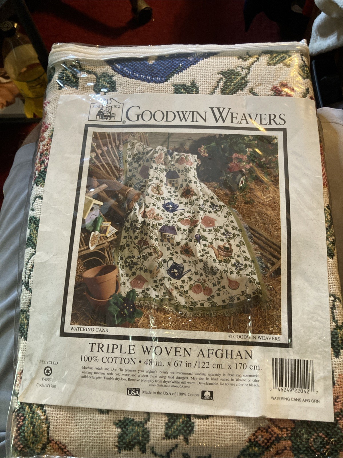 Goodwin Weavers Triple Woven Afghan 100% Cotton 48 X 67 “18th hole”