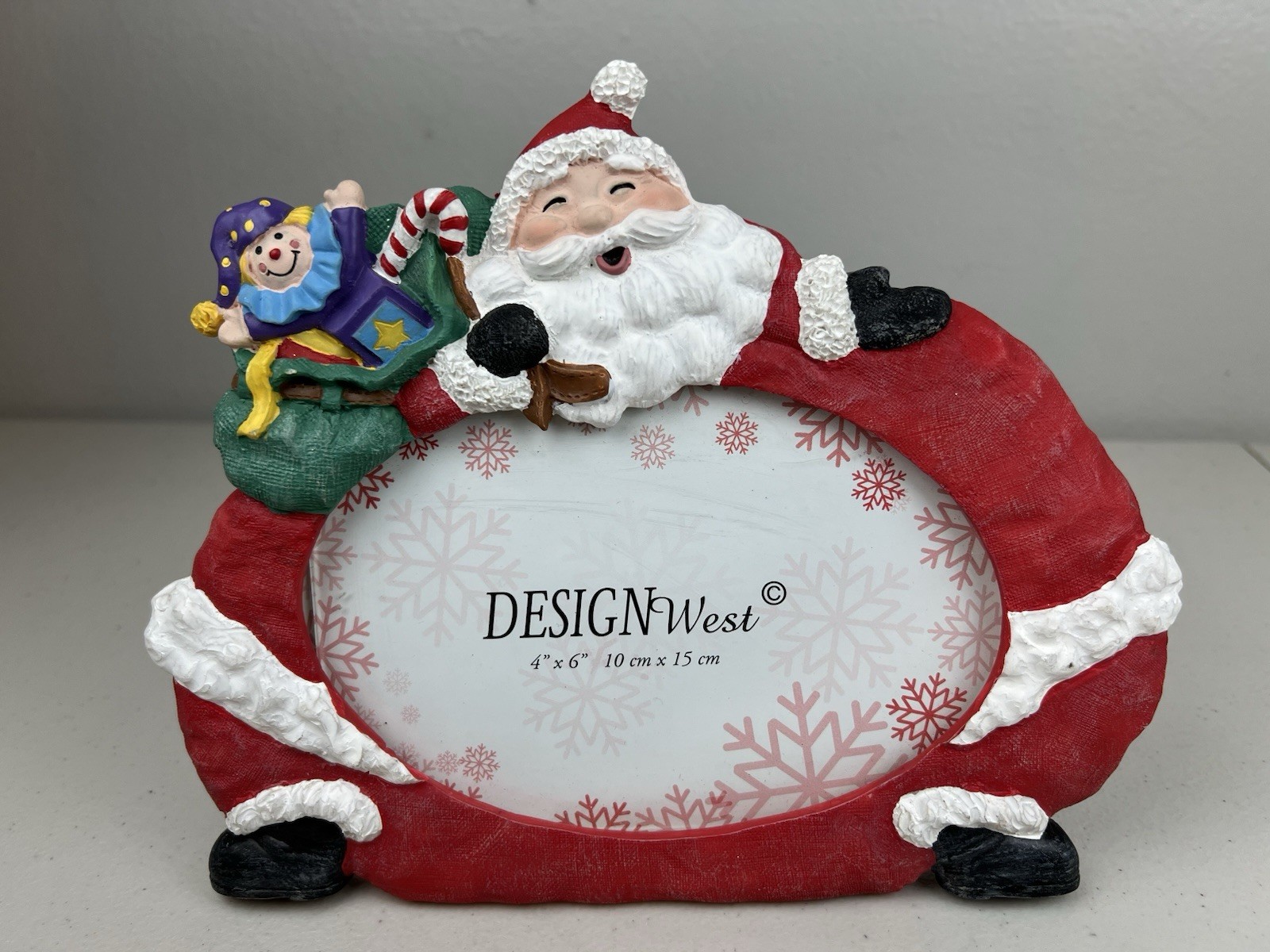 Design West 4×6 Christmas Santa Clause Picture Frame Big Jolly Santa Presents