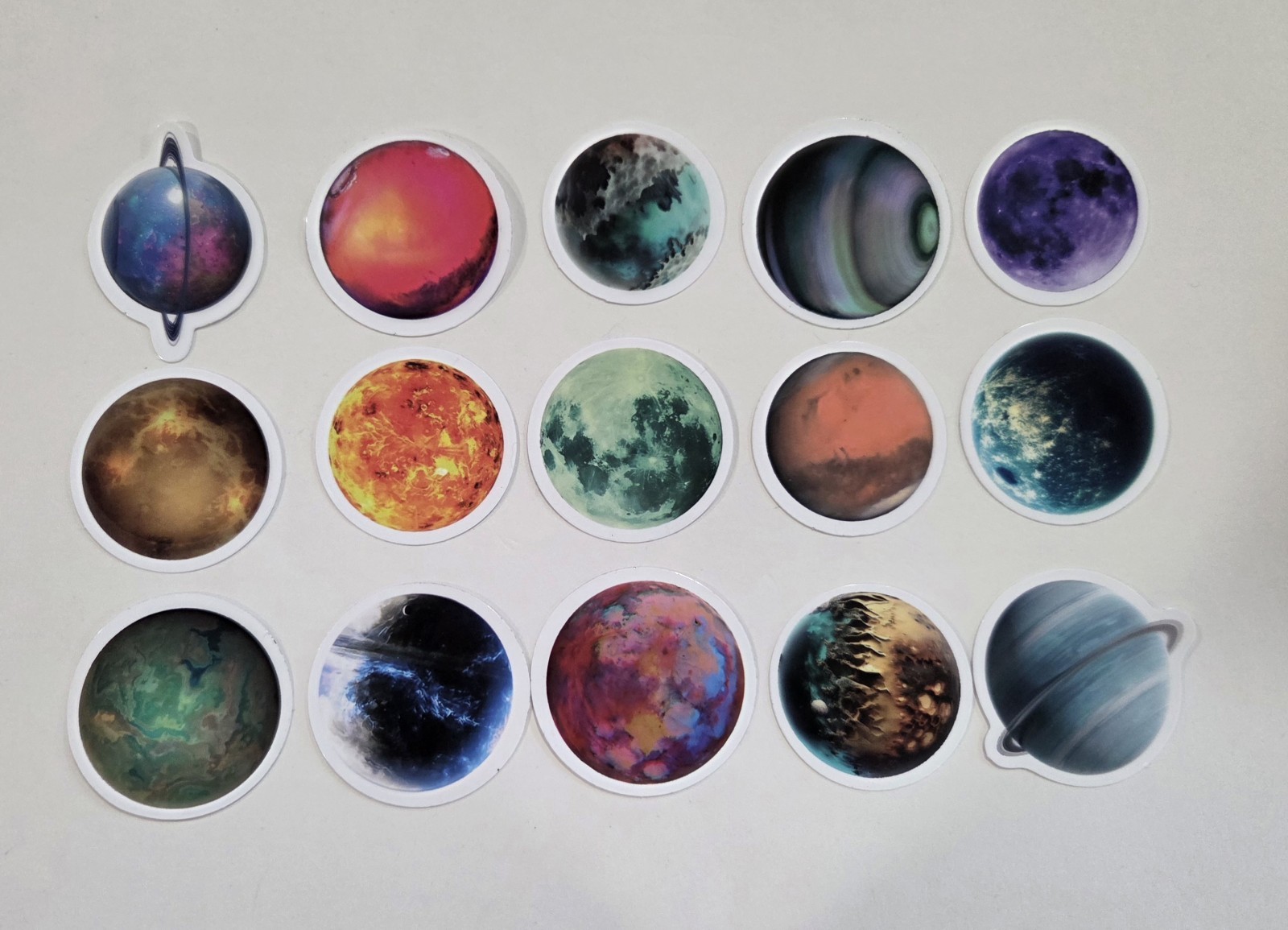 55pc Glow In The Dark Planets Vinyl Stickers Decals