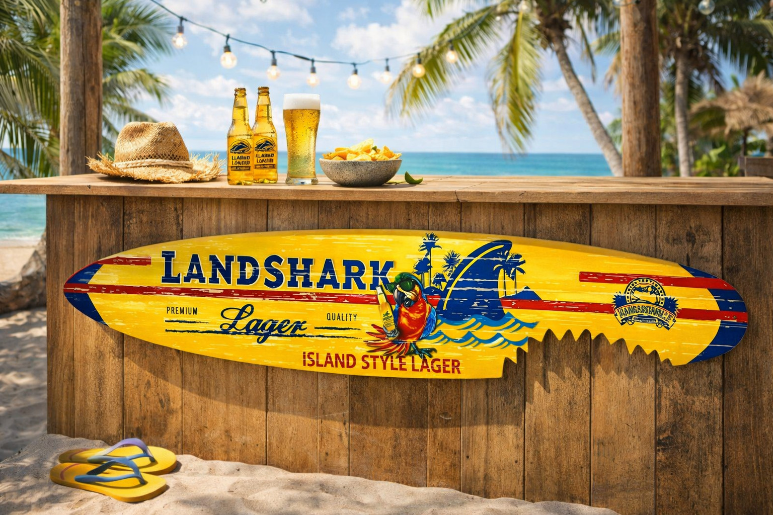 LandShark Outdoor Parrot Shark Bite Surfboard 46.5&Prime; X 9.25&Prime; X ¼ »