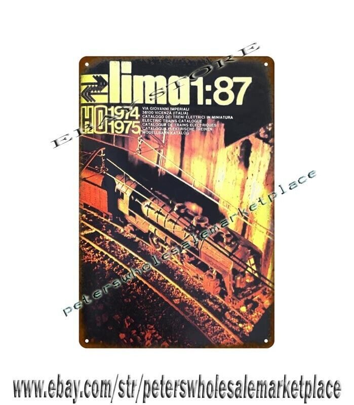 1974 Lima Model Locomotives Train railroad railway metal tin sign distressed