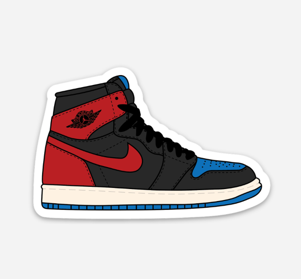 3&Prime; Jordan 1 Sticker Sneakers Nike Decal Matte Finish Chicago Bred Mocha Royal