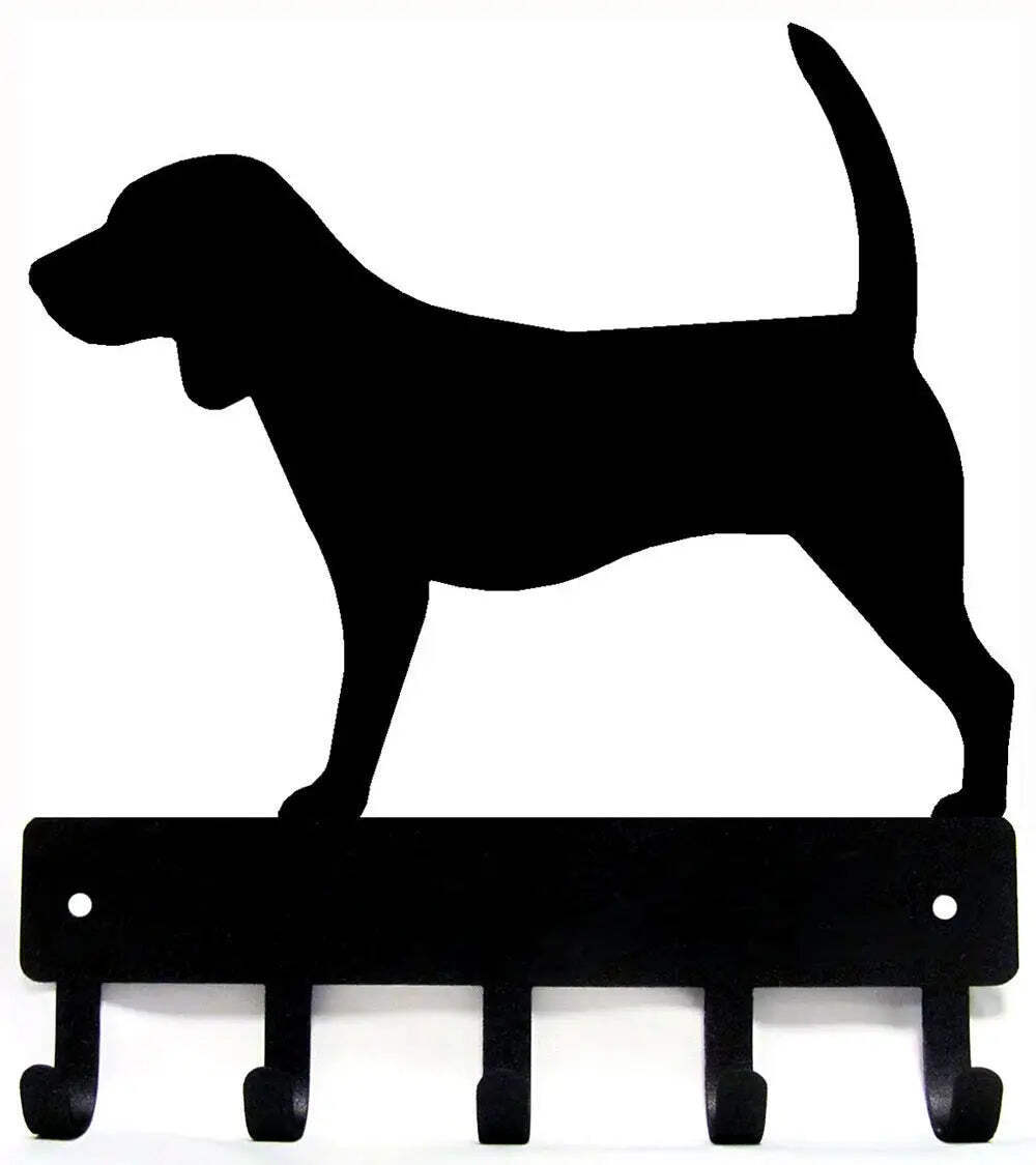 Beagle Wall Key Rack/ Dog Leash Hanger with 5 hooks – Made in USA