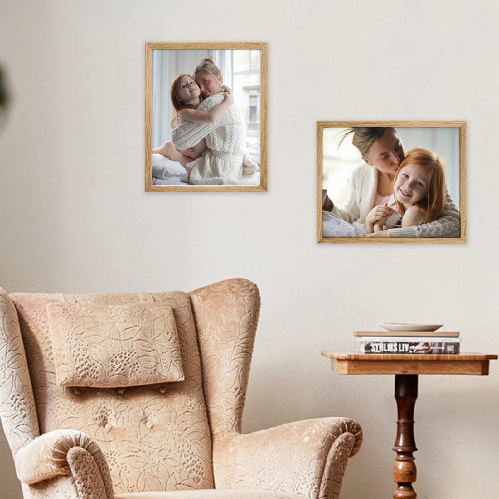 Oak Wood Picture Frames – Natural Solid Wood Glass Photo Frames Wall Tabletop