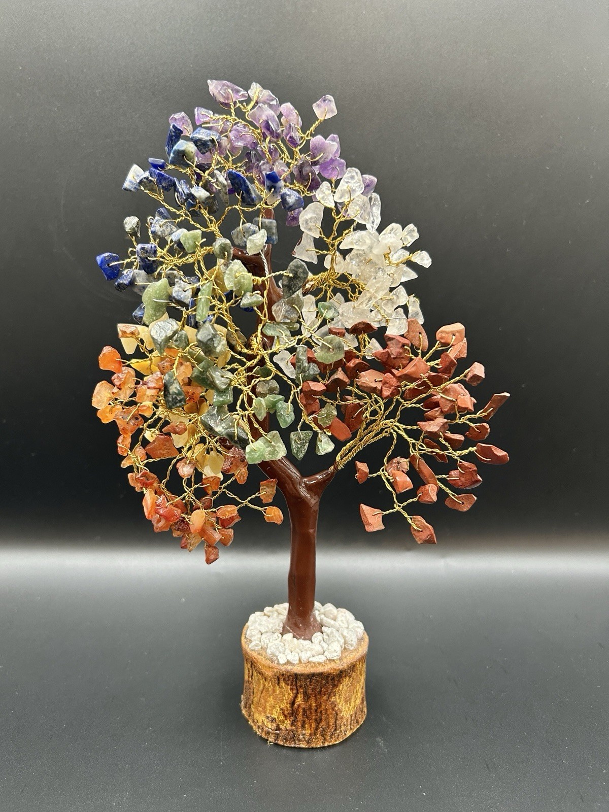 Natural Crystal Stone Chakra Tree, 9 1/2”